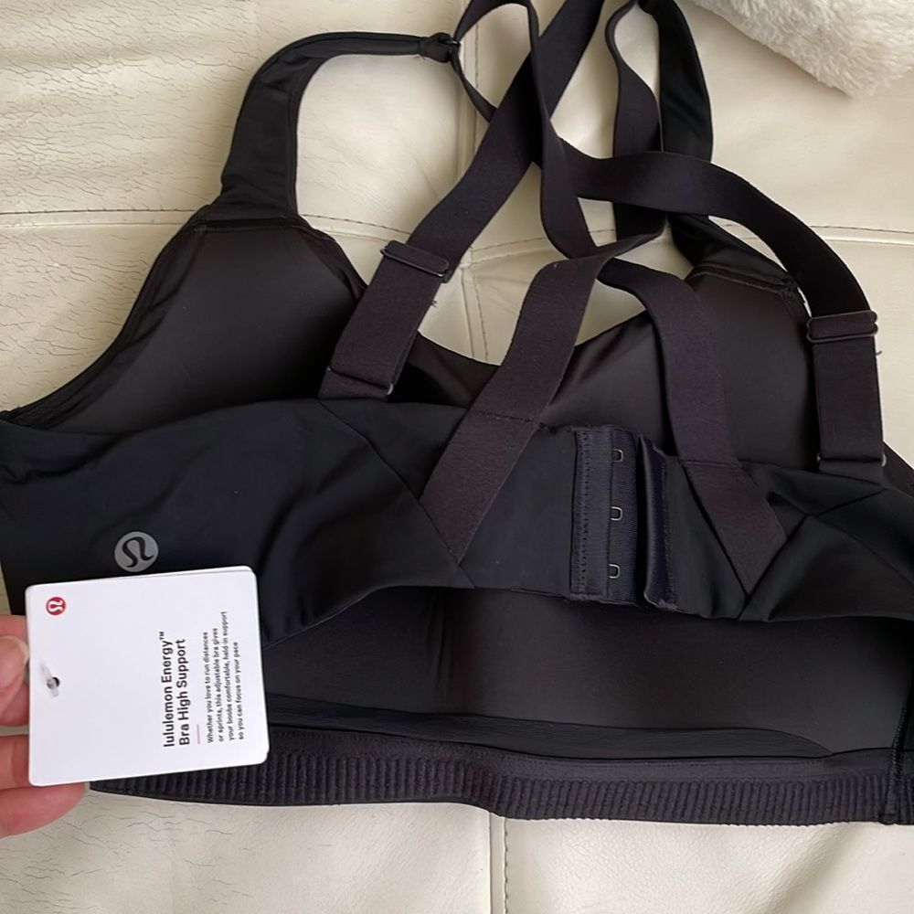 NWT LULULEMON Energy Bra High Support 36 B BLACK  Running Adjustable NWT rare